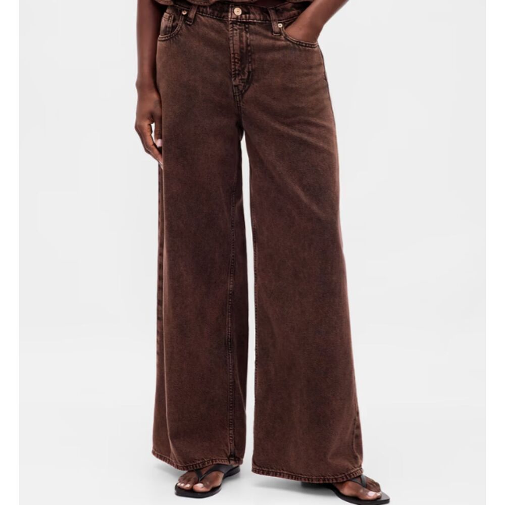 GAP Mid Rise UltraSoft Baggy Jeans 815620 in Brown Size 32/14